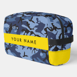 Navy Blue Camouflage Your name Personalize Dopp Kit