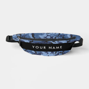 Navy Blue Camouflage Your name Personalize Fanny Pack