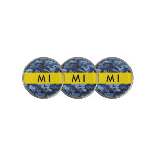 Navy Blue Camouflage Your name Personalize Golf Ball Marker