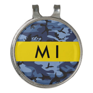 Navy Blue Camouflage Your name Personalize Golf Hat Clip