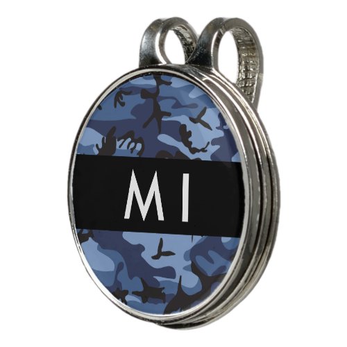 Navy Blue Camouflage Your name Personalize Golf Hat Clip