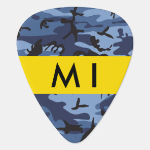 Navy Blue Camouflage Your name Personalize Guitar Pick