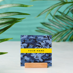 Navy Blue Camouflage Your name Personalize Holder
