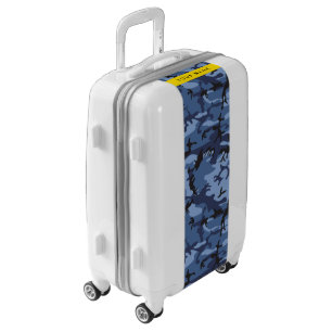 Navy Blue Camouflage Your name Personalize Luggage