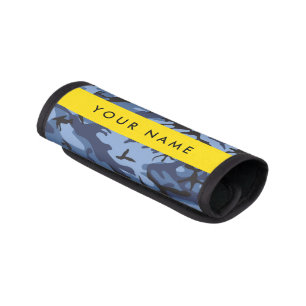Navy Blue Camouflage Your name Personalize Luggage Handle Wrap