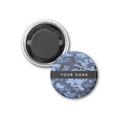 Navy Blue Camouflage Your name Personalize Magnet