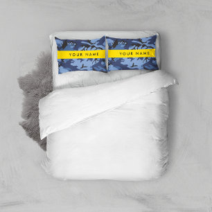 Navy Blue Camouflage Your name Personalize Pillow Case
