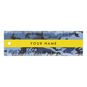 Navy Blue Camouflage Your name Personalize Ruler