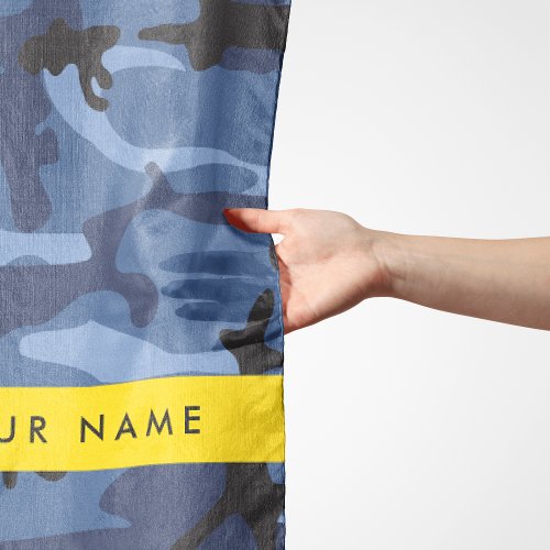 Navy Blue Camouflage Your name Personalize Scarf