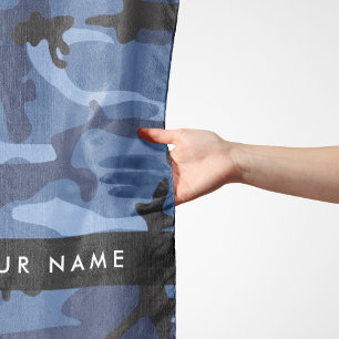 Navy Blue Camouflage Your name Personalize Scarf