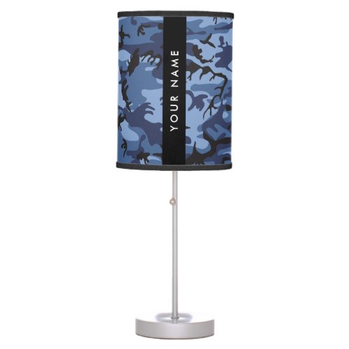 Navy Blue Camouflage Your name Personalize Table Lamp