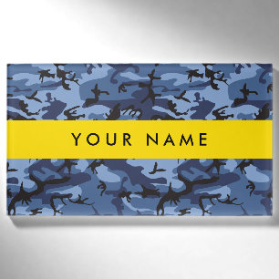 Navy Blue Camouflage Your name Personalize Tag