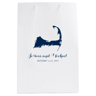 Navy Blue Cape Cod Massachusetts Map GUEST BAG