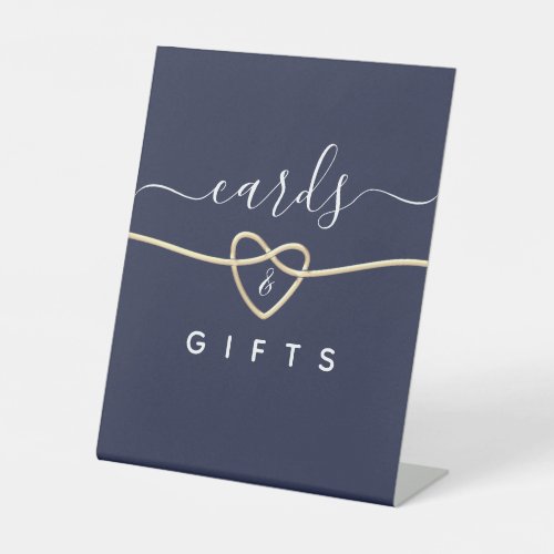 Navy Blue Cards and Gifts Pedestal Sign