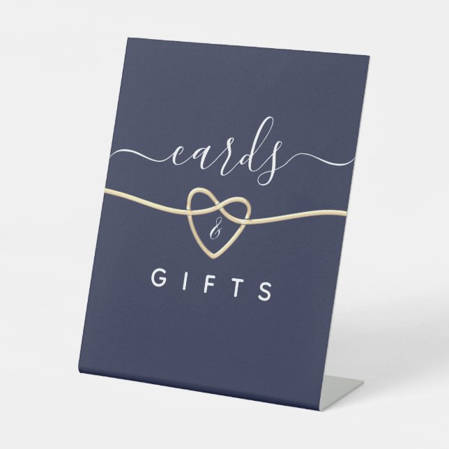 Navy Blue Cards and Gifts Pedestal Sign (Front)