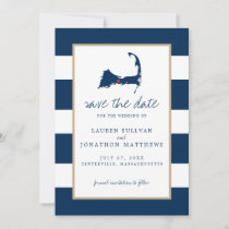 Navy Blue Centerville Cape Cod Map Save the Date