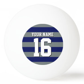 Navy Blue Charcoal Team Jersey Preppy Stripe Ping-Pong Ball