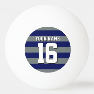 Navy Blue Charcoal Team Jersey Preppy Stripe Ping-Pong Ball