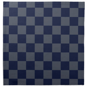 Navy Blue Checkerboard Cloth Napkin