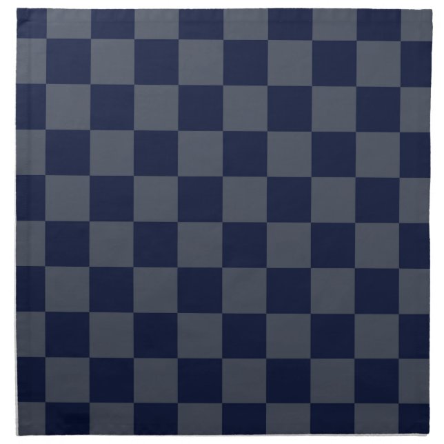 Navy Blue Checkerboard Cloth Napkin (Front)
