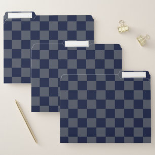 Navy Blue Checkerboard File Folder
