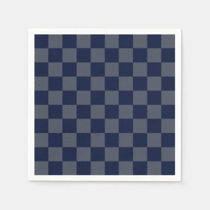 Navy Blue Checkerboard Napkins