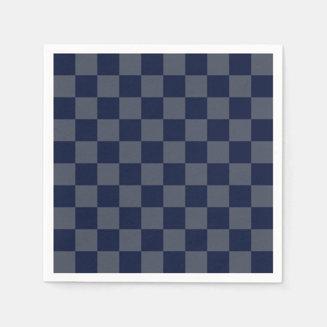 Navy Blue Checkerboard Napkins (Front)