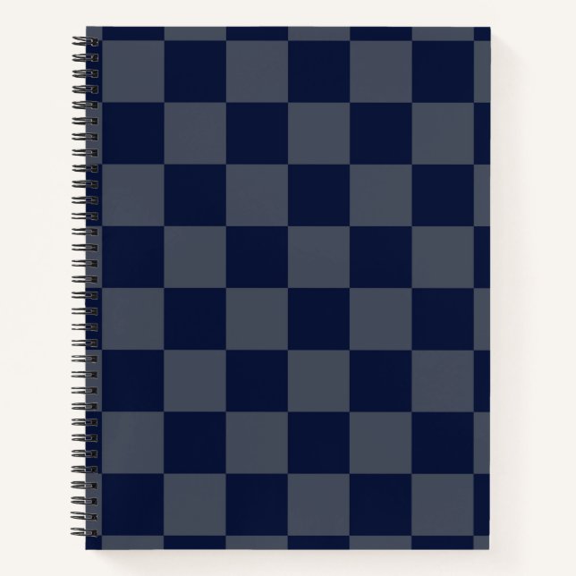 Navy Blue Checkerboard Notebook (Front)