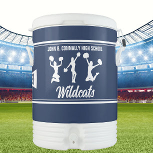 Navy Blue Cheerleading Squad Customizable Beverage Cooler