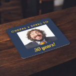 Navy Blue Cheers & Beers Birthday Photo Keepsake Square Paper Coaster<br><div class="desc">Add a bold and stylish touch to your celebration with this navy blue “Cheers and Beers” birthday photo keepsake square paper coaster. Personalized with your own photo,  these coasters are perfect for milestone birthdays and double as fun keepsakes for guests.</div>