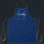 Navy blue Chef Master Daddy Personalized Year Apron<br><div class="desc">Is Daddy a chef master? Encourage his skills in the kitchen with this custom apron. Personalize this modern design apron with a retro feel with year "since" he's been a daddy making your culinary dreams come true. Navy blue apron with white, modern typgography for the words "Chef Master Daddy" Since......</div>