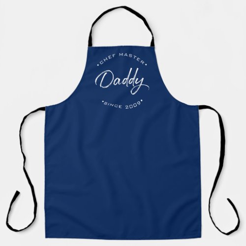 Navy blue Chef Master Daddy Personalized Year Apron