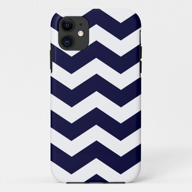 Navy Blue Chevron Pattern Case Savvy iPhone 5 Case (Back)