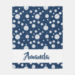 Navy Blue Chevron Volleyball Pattern Fleece Blanket
