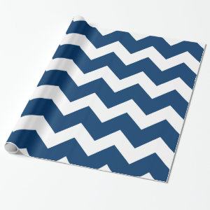 Navy Blue Chevron Wrapping Paper
