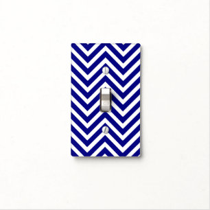 Navy Blue Chevron ZigZags Light Switch Cover