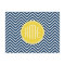 Navy Blue Chevrons with Custom Yellow Monogram
