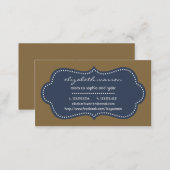 Navy Blue Chic Moderna Mommy Calling Card (Front/Back)