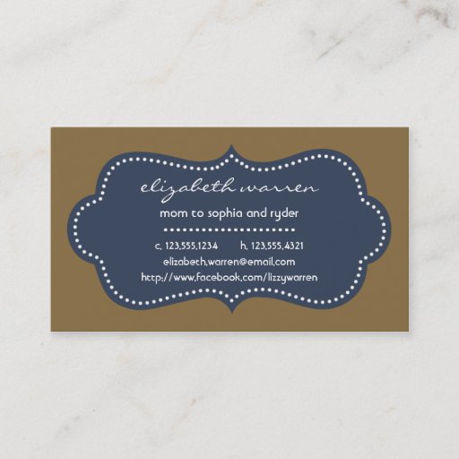 Customizable Navy Blue Chic Moderna Mommy Calling Card Business Card