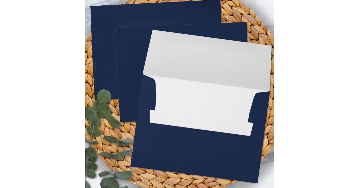 Navy Blue Chic Wedding Simple Elegant Modern Envelope | Zazzle