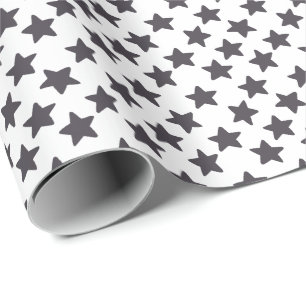 Navy Blue Christmas Holiday Star Gift Wrapping Paper