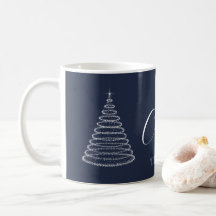 Navy blue Christmas personalized coffee mug