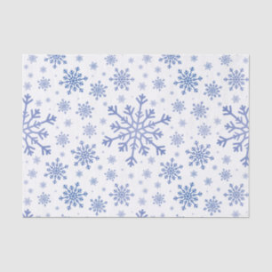 Navy Blue Christmas Snowflakes on Winter White Tissue Paper