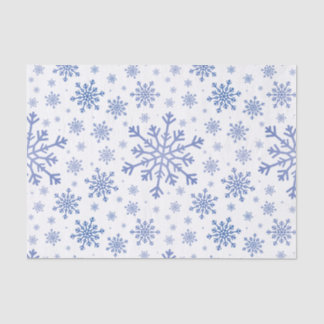 Navy Blue Christmas Snowflakes on Winter White Tissue Paper
