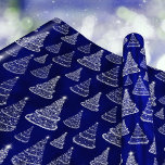 Navy Blue Christmas Tree Pattern Wrapping Paper<br><div class="desc">Starlight Christmas trees shine brightly against the navy blue background,  in this festive holiday pattern.</div>