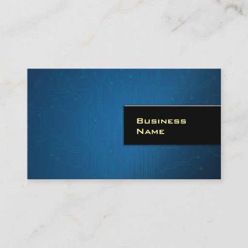 Customizable Cool Blue Circuit Layout Hi-tech Business Card