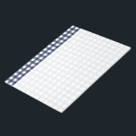 Navy Blue Classic Gingham Check Plaid Notepad<br><div class="desc">Modern summer trend,  picnic gingham plaid tartan pattern in navy blue and white colors.</div>