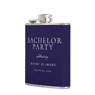 Navy Blue Classic Mens Bachelor Party Gift Flask