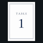Navy Blue Classic Minimalist Wedding Table Number<br><div class="desc">Navy Blue Classic Minimalist Wedding Table Number. Fully customizable. **PLEASE NOTE: To order,  simply adjust your table number and add each number to your cart separately. Then check out once you are finished.</div>