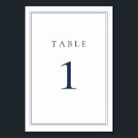 Navy Blue Classic Minimalist Wedding Table Number<br><div class="desc">Navy Blue Classic Minimalist Wedding Table Number. Fully customizable. **PLEASE NOTE: To order,  simply adjust your table number and add each number to your cart separately. Then check out once you are finished.</div>